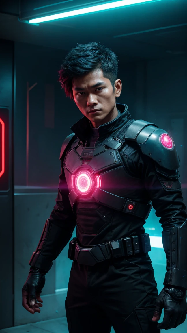 Reimagine Ryo Saeba as a charismatic and enigmatic figure in a cyberpunk universe, a bounty hunter navigating the neon-lit chaos of a futuristic city. His sharp features remain intact, but his rugged charm is enhanced by a faint cybernetic scar running diagonally across his left cheek, glowing faintly in red under the city’s neon lights. His jet-black hair is styled in a slightly disheveled manner, with streaks of glowing blue subtly woven through, reflecting the high-tech world he inhabits.Ryo’s signature attire has been updated for the cyberpunk setting. He dons a long, sleek trench coat made of flexible nano-fabric in a deep gray hue, lined with glowing circuits that pulse with energy. Beneath it, he wears a lightweight, armored combat suit in shades of black and cobalt blue, designed for mobility and stealth. His gloves are augmented with touch-sensitive panels, allowing him to hack into systems or access hidden weapons with a simple gesture.
Strapped to his side is his iconic pistol, now a high-tech plasma revolver with glowing cyan accents, capable of piercing through the most advanced armor. His quick draw is as legendary as ever, and the weapon hums ominously when activated, adding an air of intimidation to his already commanding presence.
Ryo’s personality shines through his sharp wit and roguish charm. Despite the technological advancements around him, he remains a master of old-school tactics, blending street smarts with unparalleled marksmanship. His cybernetic enhancements include enhanced reflexes and a retinal HUD (heads-up display) that allows him to scan his surroundings, track targets, and identify threats in real time.Set against a backdrop of towering skyscrapers, flickering holograms, and dark alleys bathed in neon hues, Ryo operates in the shadows of a city where danger lurks at every corner. His aura is one of effortless cool, his movements precise and calculated, whether he's evading a rival faction, saving an innocent, or delivering hidelive