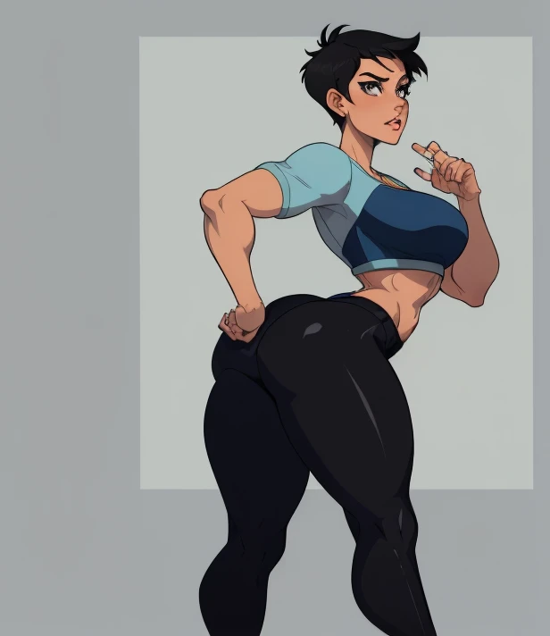 This woman is together with a young personal trainer walking in the park, white male, Cao Cao, with strong muscles without a shirt and tennis shoes