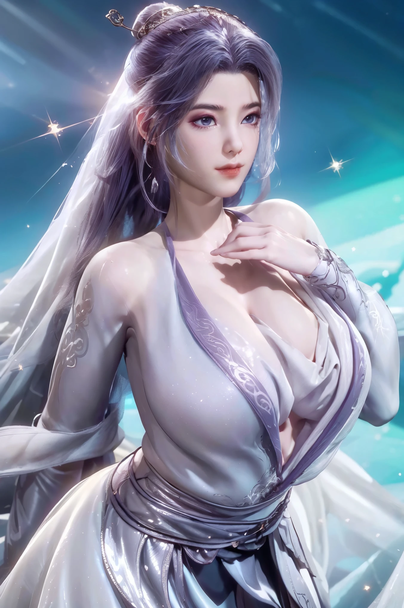 (masterpiece, Highest quality, One Woman, alone, Exquisite detail, chromatic aberration), (Realistic), (skin), ((breathe)), (Silver Hair, Blunt bangs, Straight Long Hair, Cropped bangs), Beautiful Hair, Red headdress, Blue Highlights, Hair on one eye, Purple eyes, Earrings, Sharp Eye, ((A pink and white kimono)), ((Symmetrical eyes)), ((Perfectly symmetrical body)), ((Perfectly symmetrical hands)), (PurerosFace_v1:0.3), night, (((Natural light))), Backlight, Pale pink wall, Bright lighting, Facing the audience, ((Central Shot, from the front, (Face and waist))), Mysterious atmosphere, fortune teller in kimono, beautiful fortune teller, fortune teller, dark fantasy female fortune teller, female fortune teller, Fantasy Photography, magician, witch fairytale, Japanese style, Elegant cinematic fantasy art, Fantasy Woman, portrait of magician, Casting a Spell, fortune teller, Not very sexy kimono, Powerful wizard, Nestled in a mysterious forest. Flowing robes decorated with symbols, Arms stretched out, Eyes glowing with mystical energy. Spells leak from his mouth, Vibrant, Patterns of light magic swirl in the air, Red and blue hues pulsate. The allure permeates, Flowers Bloom, And creatures look on in awe. Threads of magical energy dance, Uncover hidden areas, Uncovering the secrets. Capture the essence of this enchanting moment, Highest qualityのキャンバスに、The mystical power of light magic is vividly expressed。. . Highest quality, masterpiece, ultra-High resolution, (photoRealistic:1.4), RAW Photos, Sharp focus, High resolution, detailed skin.Amaterasu Goddess