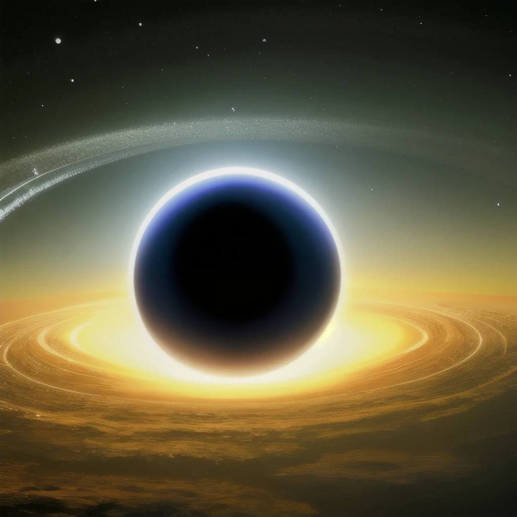 a view of a planet with a ring of light in the middle, a picture by John J Park, reddit, space art, in the astral plane ) ) ), portal in space, portal to outer space, majestic interstellar portal, portal to another universe, interstellar infinity portal, world seen only through a portal, wormhole, black hole event horizon, magic portal in the sky