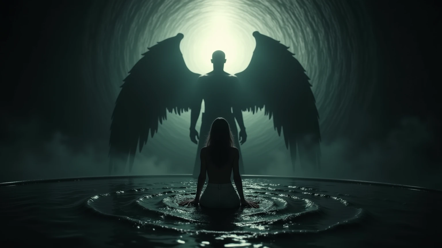 Lilith plummeting into the void, losing her black wings, was caught by a giant hand. 