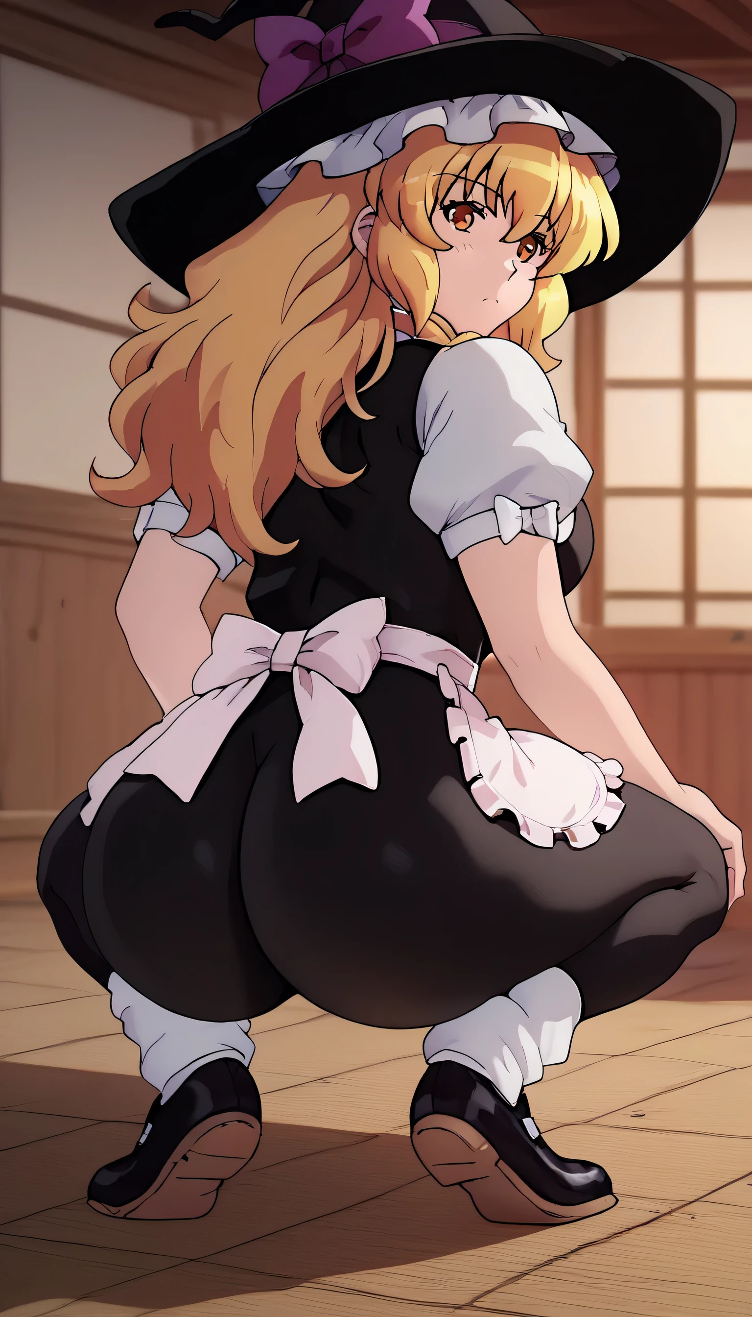 anime, beautiful face, highly detailed face, detailed perfect eyes, perfect hair, perfect lips, accurate arms, accurate hands, perfect legs, perfect shoes, highly detailed background, front lighting, perfect lighting, full body, 1girl, solo, ruby hoshino, ruby, oshi no ko, heels, blonde hair, thighhighs, absurdres, high res, ultrasharp, 8k, masterpiece, looking at viewer, in a maid cafe, restaurant (sexy pose:1.2), (full body:1.3), waitress, maid mini skirt, body at an angle from viewer, looking back over her shoulder, view from behind, ass view, reverse cowgirl position, riding position, cowgirl position, revcowgirl, mouth wide open, steam coming from mouth, heavy breathing, blushed, going to cum, jizz, very wet, blushed, naked, nsfw, breasts