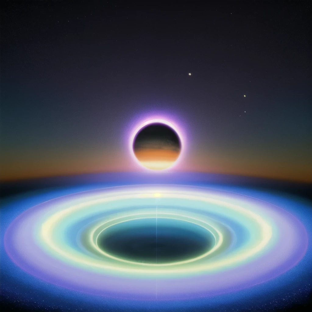 a view of a planet with a ring of light in the middle, a picture by John J Park, reddit, space art, in the astral plane ) ) ), portal in space, portal to outer space, majestic interstellar portal, portal to another universe, interstellar infinity portal, world seen only through a portal, wormhole, black hole event horizon, magic portal in the sky