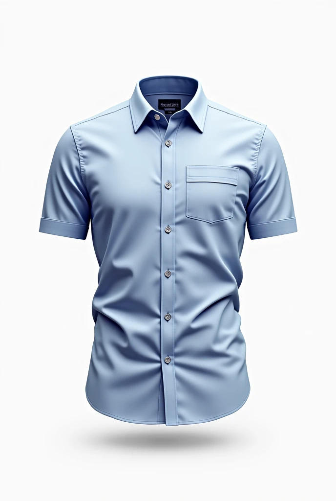 Gradient blue school shirt template, short sleeves without button
