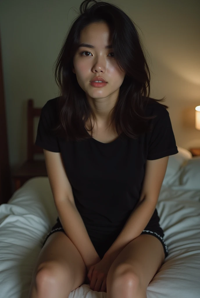 film grain and night photography and street photography and photoflash and r/nsfw and r/amateur and rNude_Selfies and r/pussy and rAsiansGoneWild and 20 year old young korean woman and beautiful and masterpiece and best quality  and TATTOO and IREZUMI