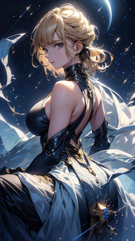 A woman with ample breasts is dancing、