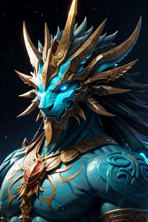 (aurelion sol (lol), white face, blue body, purple hair, long hair, mature male, frown, grumpy:1.3), (detailed eyes, blue eyes, detailed face:1.4), (muscular, bara, big pecs, dark blue nipples:1.3), (looking at viewer, front view:1.4), (cosmos, dark background:1.1),
(best quality), ((realistic, raw quality, 8k, realistic))
<lora:Aurelion-SolFRL22nO:0.8>