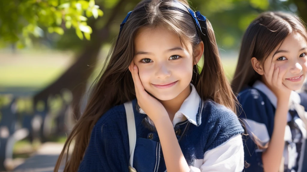 ((( Two Middle School Girls Transcendental Cute)))、smile、Simple、( Japanese)