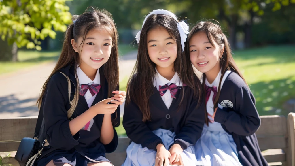 ((( Two Middle School Girls Transcendental Cute)))、smile、Simple、( Japanese)