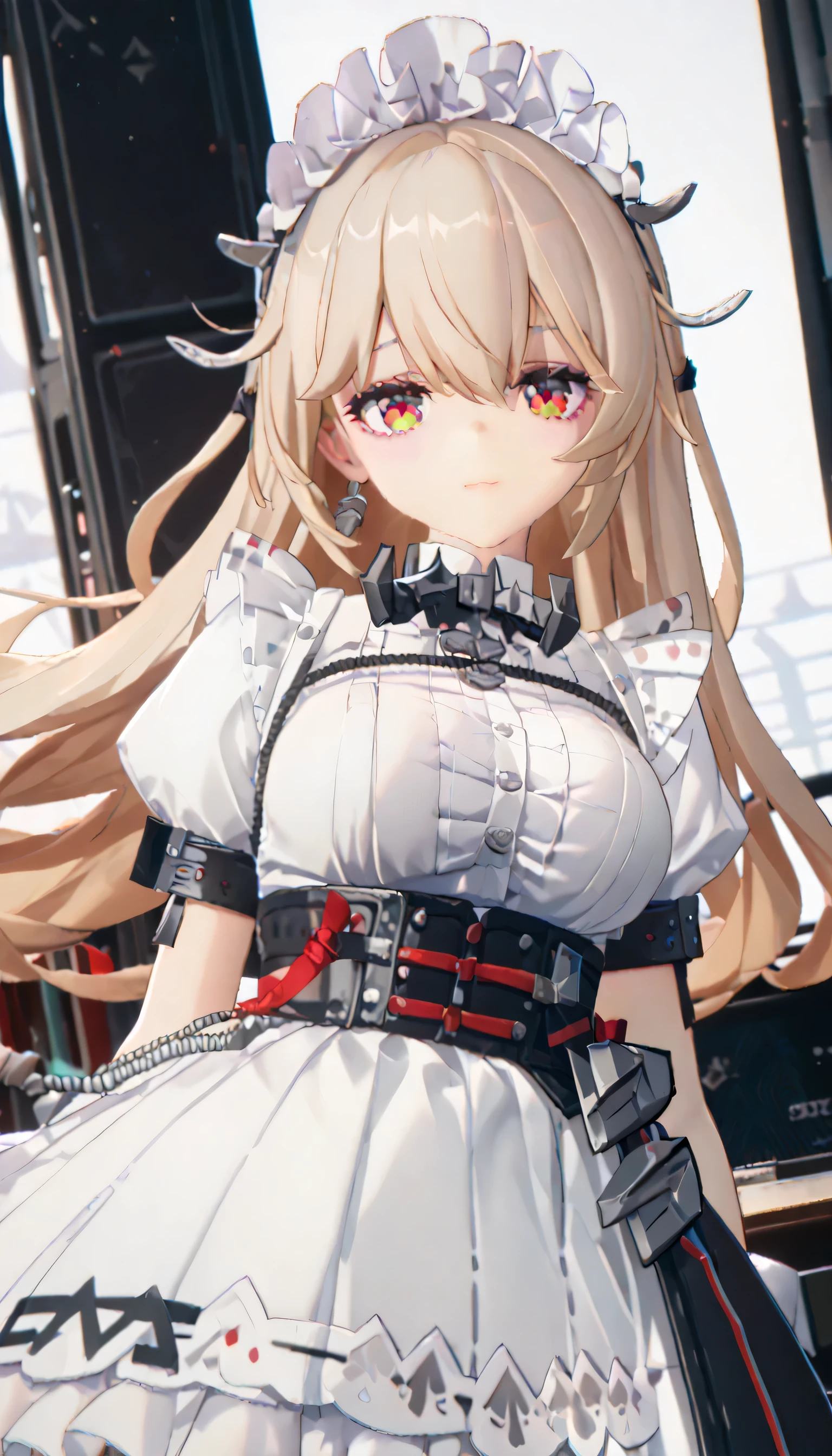 Draw the whole body、 maid clothes、