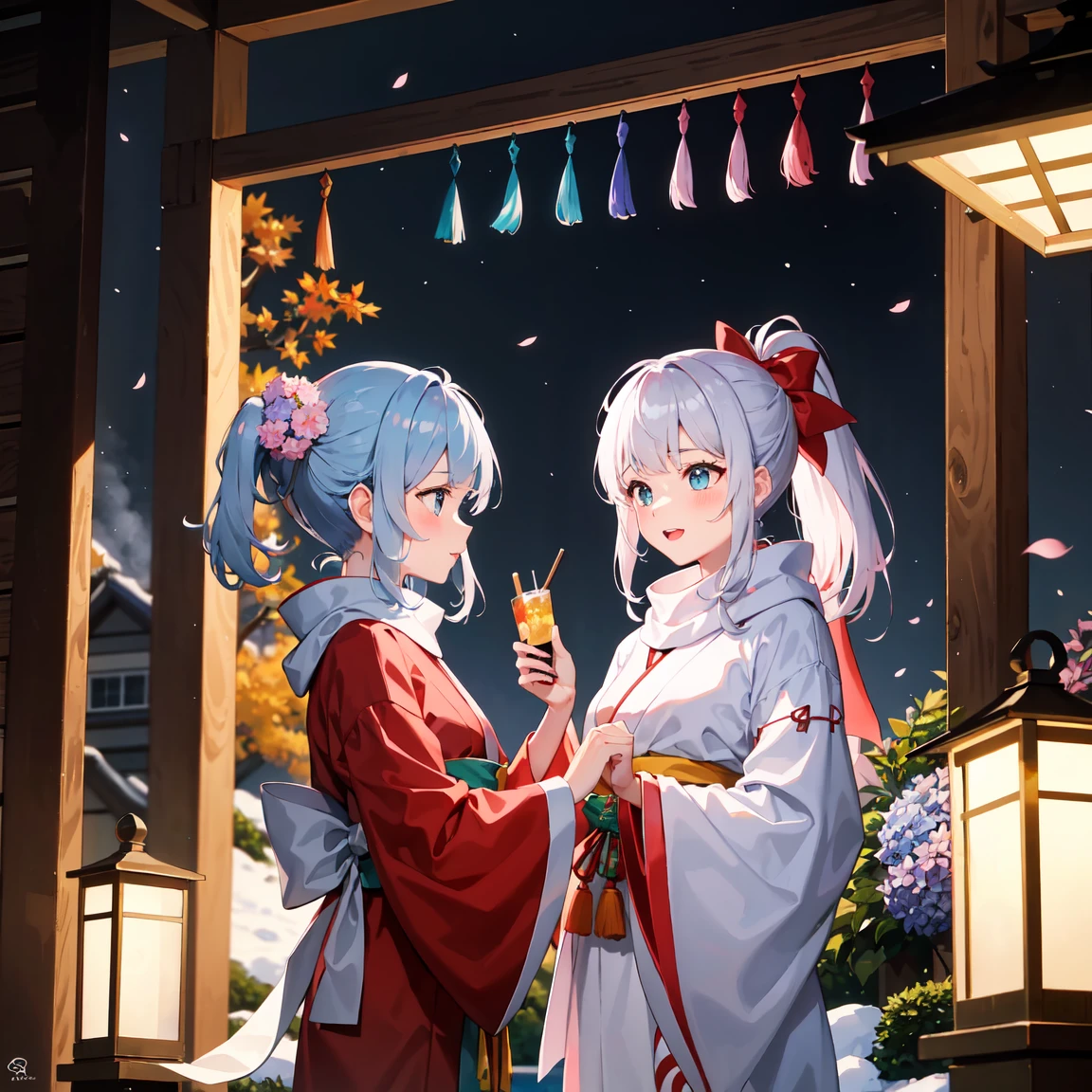 2girls, aerial fireworks, alcohol, astronaut, aurora, balcony, bare shoulders, black hair, bow, brown hair, building, cake, campfire, candle, candlelight, christmas lights, christmas tree, city lights, cityscape, constellation, cooking, crescent moon, cup, desert, double bun, dress, dusk, dust, earrings, earth \(planet\), elbow gloves, embers, festival, fire, fireflies, fireworks, flame, food, full moon, galaxy, gloves, gown, gradient sky, holding plate, holding tray, jewelry, lantern, light particles, lights, milky way, miyamizu mitsuha, moon, moonlight, multiple girls, night, night sky, onsen, open mouth, planet, plate, rocket, shooting star, short hair, sky, skyline, skyscraper, snowing, space, space craft, space helmet, spacesuit, sparkler, star \(sky\), star \(symbol\), starry background, starry sky, starry sky print, summer festival, tanabata, tanzaku, telescope, twilight, ufo, window, wine glass, steampunkai,