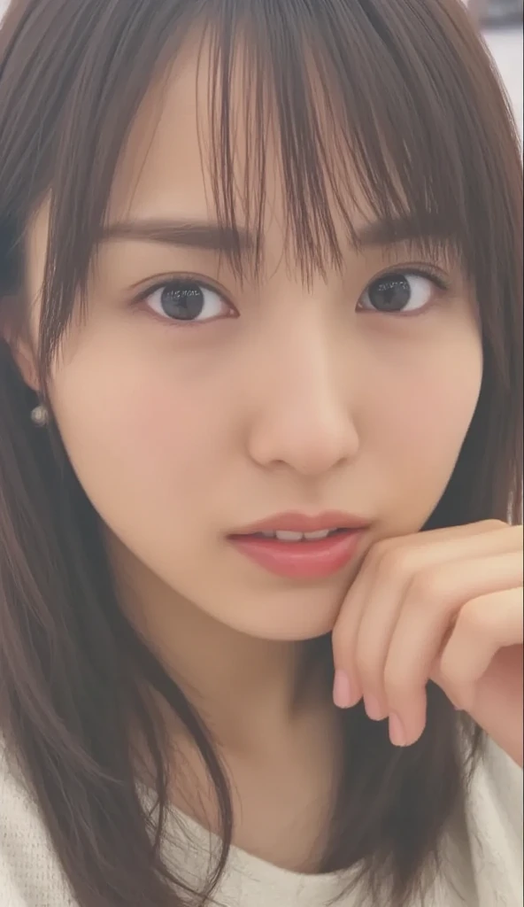 32K, masterpiece, masterpiece,  realistic ,  very detailed,    Unvolume ,  high res,  faces that Japanese men really like.,  Smoother Light  ,  Official Art,  written on everyone in the same swimsuit,  bright light, close,  detailed face , smile,  Beautiful Details in the Eyes , 19 years old Korean,  cute,  real skin texture deep into the night, T-Shirts,