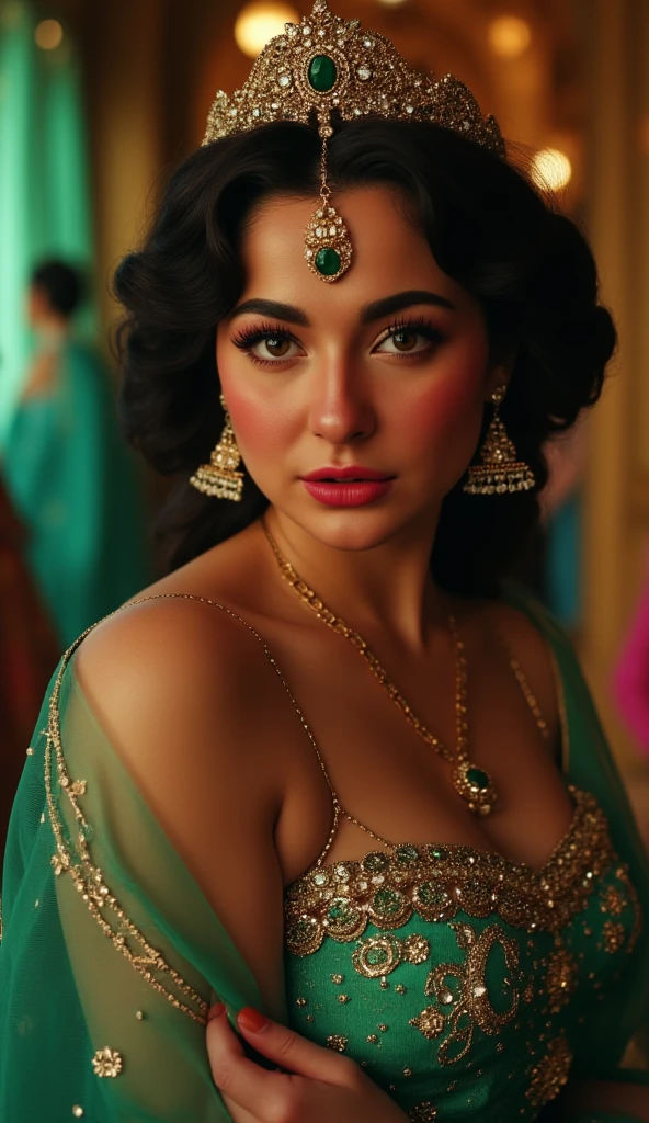 Hania Amir as Stunning Princess Jasmine, photo in 8k, erotic pose, cinematic.