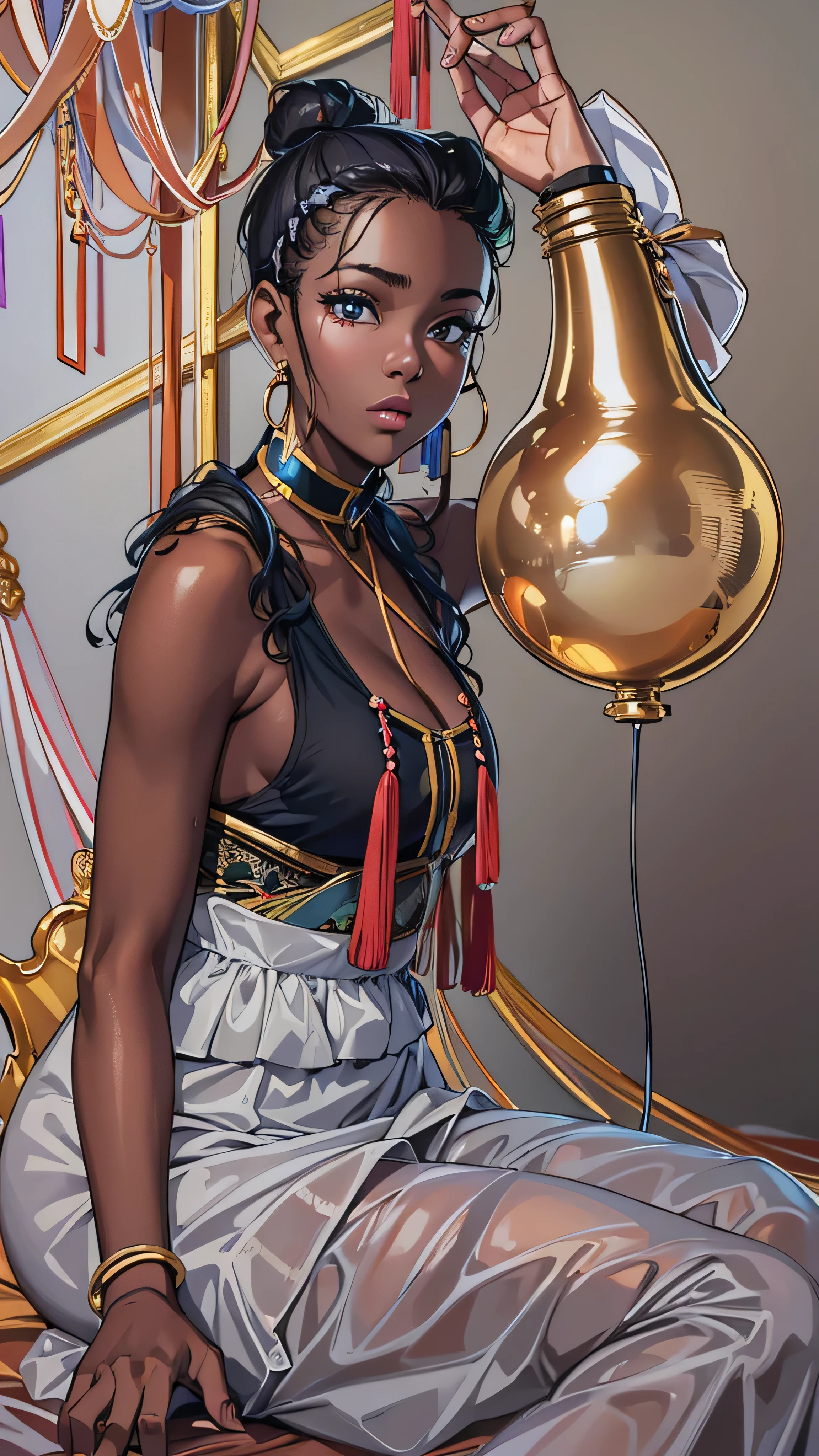 dark skin African girl with pretty face