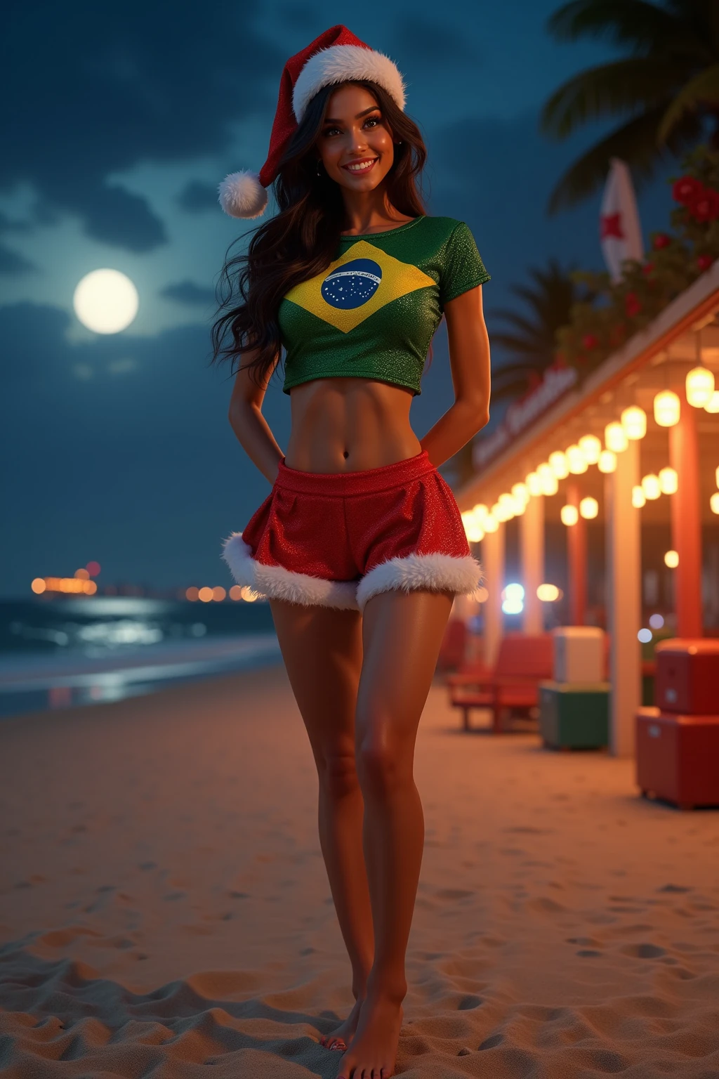 (((2heads))), a beautiful mexican 18 year old man,(big bulge),fit, beautiful face, tight red and white leather micro shorts, kelly green pantyhose,tight red low cut crop top, small perky breasts, wide hips, very wide shoulders, wet, drenched, massive big bulge in crotch, dripping gooey white slime on skin,oiled skin, wet skin, blonde, dark hair with highlights, brown hair,unathletic, background is a colorful Mexican plaza on a busy evening, fireworks in sky, standing next to an authentic taco stand, puddles,smiling, full body, realistic, detailed,oiled skin, glistening skin