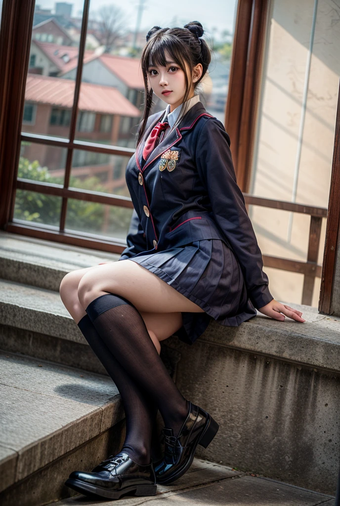 4k,8k, best quality,masterpiece,highres,cg,solo,((meidusha)), close up, full body, ((school uniform))
