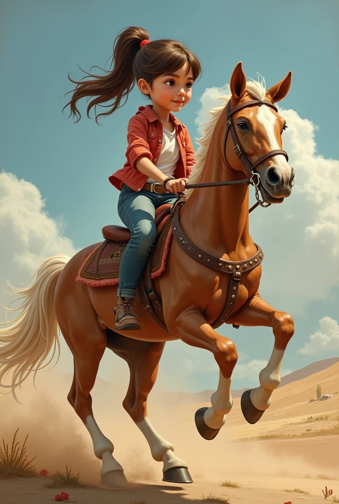 cute Western cowboy, chibi:1.2, Throwing a lasso and catching a calf while riding a white horse, skilled lasso throwing, great lasso handling action, confident expression, beautiful detailed eyes, beautiful detailed lips, extremely detailed face and features, cowgirl outfit, cowgirl hat, cowgirl boots, western landscape, golden hour lighting, warm color palette, cinematic, middle breasts, beautiful detailed(hair, face, eyes, pupils, lips),(highest quality,16k,highres,masterpiece:1.2),ultra-detailed,(hyper-realistic,photo-realistic:1.37)
