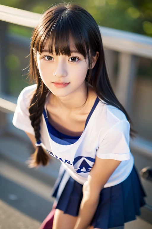 masterpiece, ultra high res, (photorealistic:1.4), 8k, RAW photo, best quality, detailed shadow, sharp focus, bloom, (bokeh:1.3), (blue Hour Light:1.6), (dynamic pose:1.4), (cowboy shot:1.3), (close up:1.5), (looking at viewer:1.2),
break
1girl, (laugh:1.5), (open mouth:1.4), (light brown hair:1), (wavy hair:1.6), (short bob cut:1.5), (bangs:1), (small breasts:1), (perfect face:1.4), super detailed beautiful skin, (abs:0.7), (round face:1.5), (wide forehead:1.25), (skinny:1.2), (fair skin:1.5), (transparent skin:1.5),(Japanese idle:1.5), (loli face:1),
(detailed and structured patterns:1.6), (18 years old:1.5), (White tight Japanese Gym Uniform:1.6), (black tight buruma:1.6), (latex:1.1),
(Post town in the Edo period:1), (A row of buildings from the Edo period:1), (ridge road:1.4), (dirt road:1.4), (Japanese Geta:1), (outdoor:1.2), (street:1.2),
