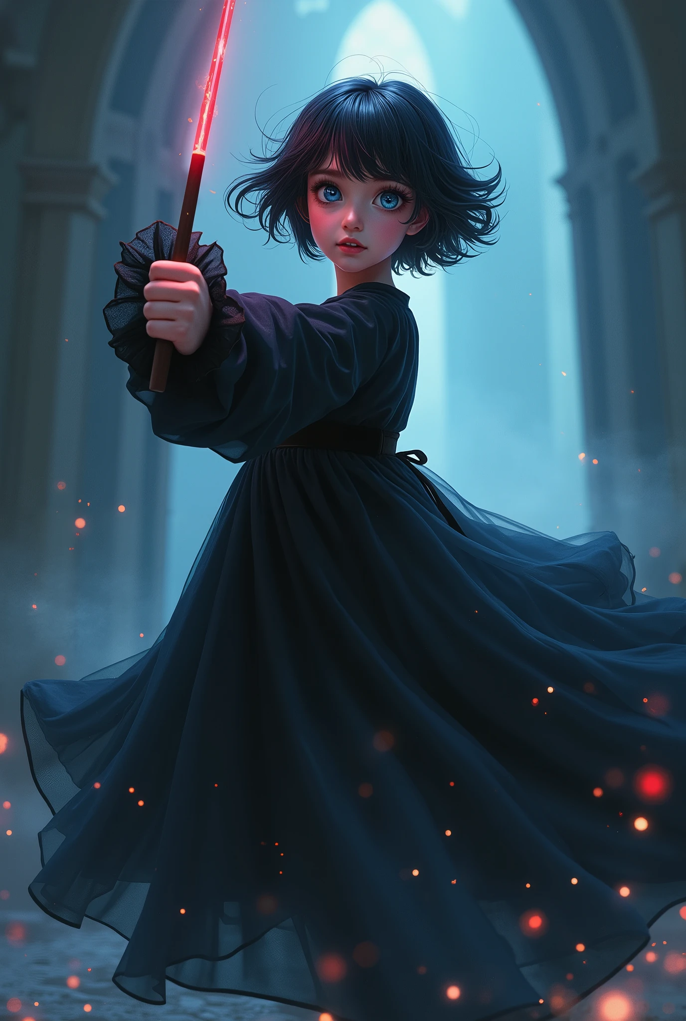 a realistic painting of (Emma Watson:1.0) by (Michael Whelan and ZdzisBaw BeksiDski:1.4), Retro-inspired victory rolls that add height and drama to the hairstyle. wearing A pastel pink, chunky knit sweater worn with a pleated midi skirt and black tights. Paired with black ankle boots and a black beret. , (A dynamic standing pose where she bends forward slightly, resting her hands on her knees. Her eyes meet the camera with a playful, daring expression. This pose is energetic and assertive.:1.1) , (subsurface scattering,realistic lighting,Beautifully realistic,8k wallpaper,ultra detailed,4k,Dramatic,extremely detailed:1.2), <lora:AntimatterTech:0.95>, antitech, scifi, pure energy