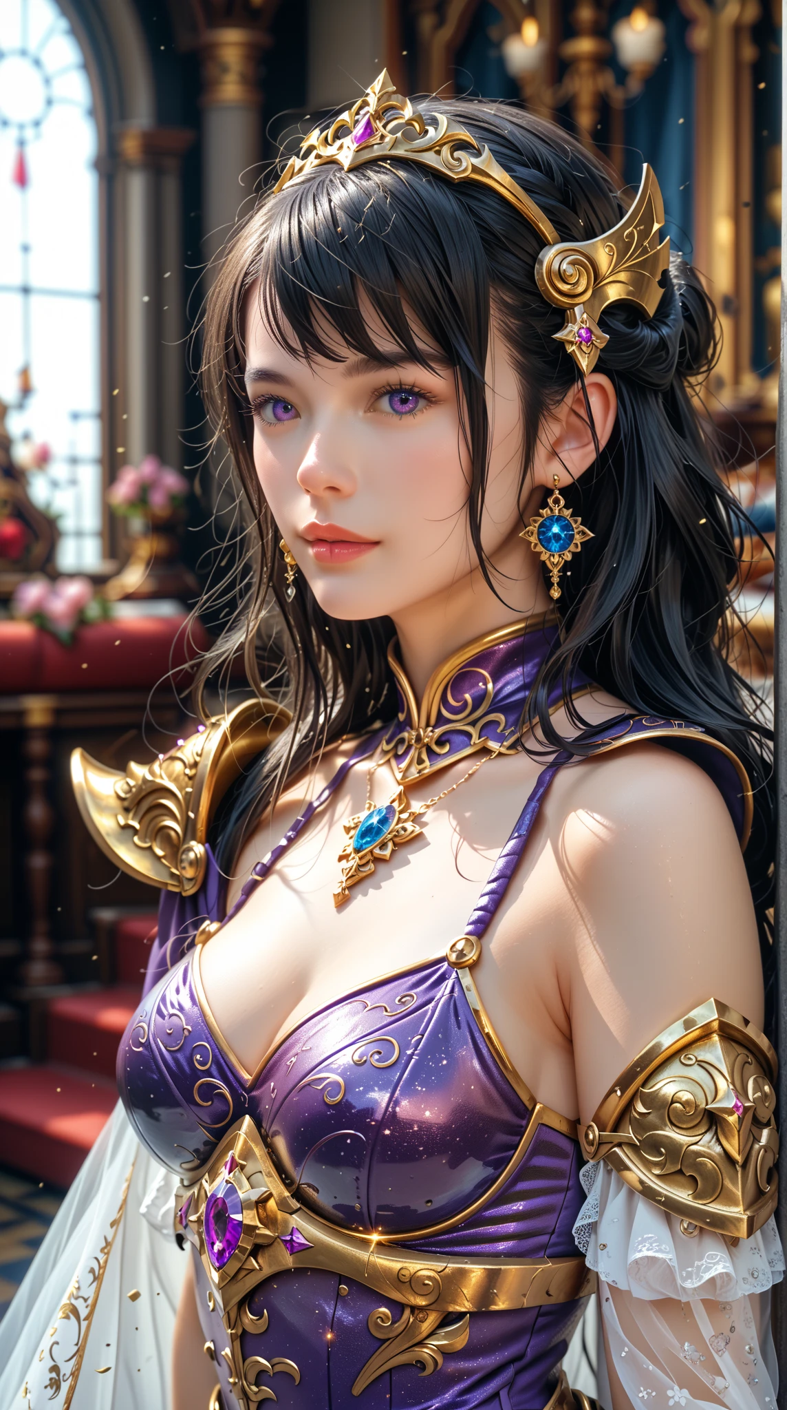 best quality, 8k, highly detailed face and skin texture, high resolution, sexy girl in colorful bodysuit, fantastic style background image, magical style, sharp focus