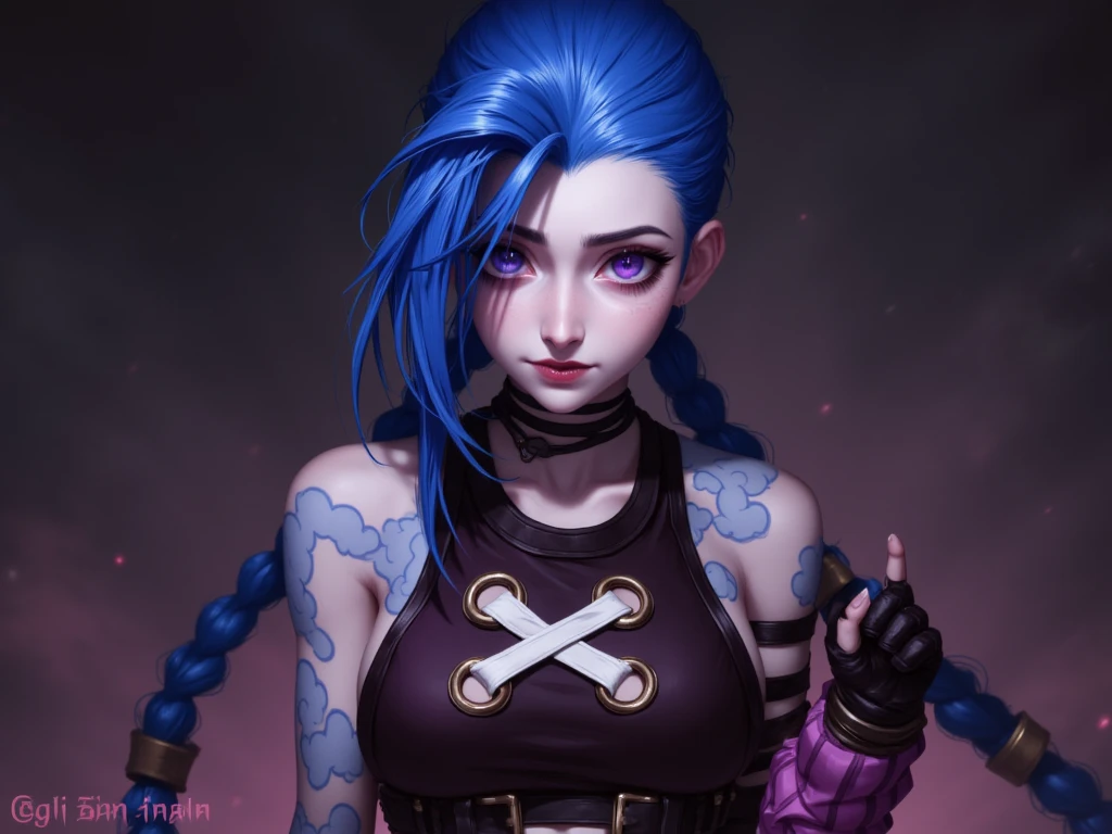 jinx style arcane, montre ses fesse nu,