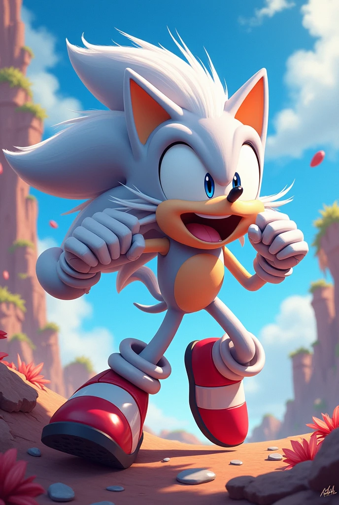 Sonic the hedgehog in white spandex