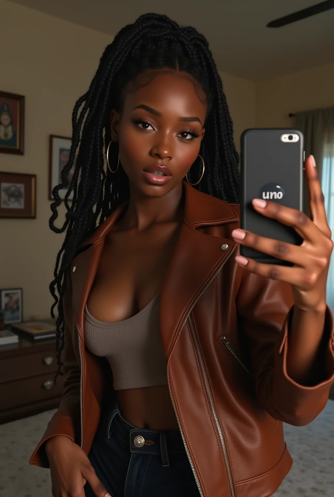 hyper realistic selfie of black woman