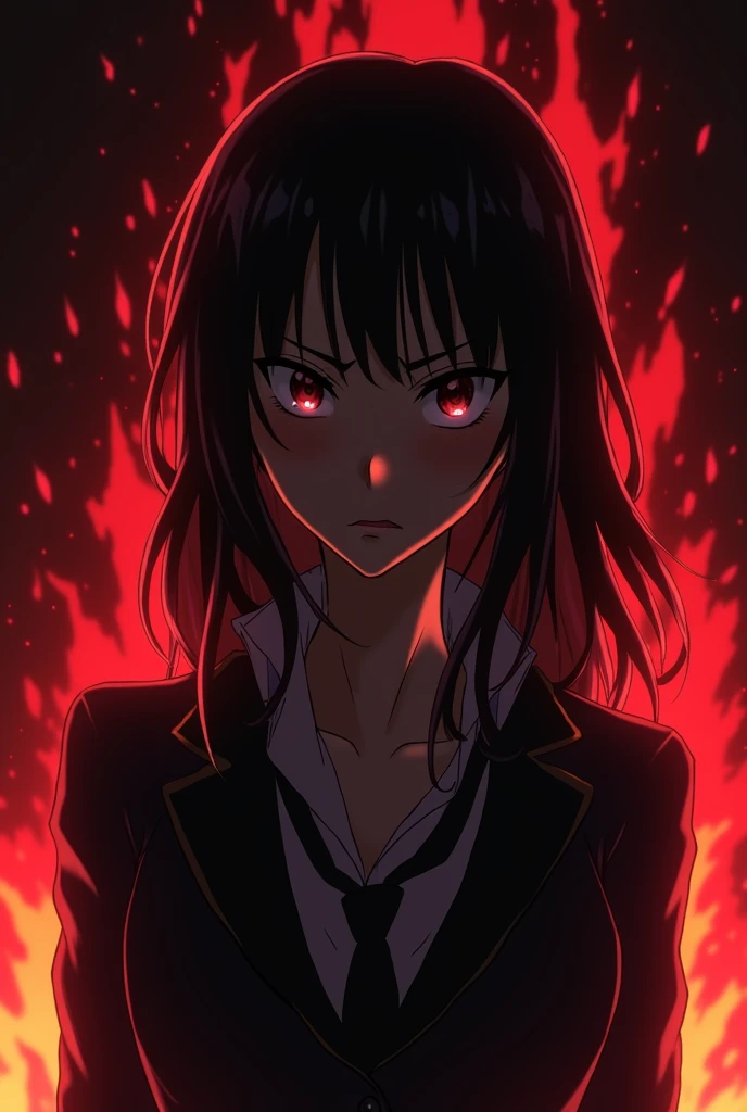 score_9, score_8_up, score_7_up, score_6_up, masterpiece, <lora:hinakiXLAPV1:1>, dark portrait of a face of a demon girl, (profile), flowing hair, black hair, demon horns, red lips, looking at viewer, slit pupils, red eyes, detailed iris, detailed eyes, ((glowing eyes)), burn injury glowing red on her face, flaming eye, made of ([red and black]:1.3) colors,highly detailed, 8k, sharp, professional, clear, high contrast, high saturated, , vivid deep blacks, crystal clear, (focus eyes:1.5), (glowing flying ember on the background:1.3), simple background, blurry background, masterpiece, best quality