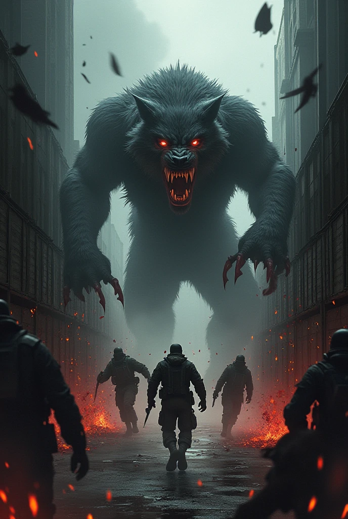 Banner with images of terror, blood, monsters, werewolf, skulls --auto