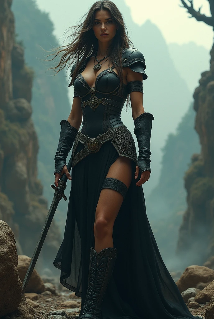 8K,A female assassin running in the night,Super beautiful(like the real thing),black and red assassin costume,adult woman,long brown hair,sexy,masterpiece,Photorealistic RAW photos of the highest quality。bright colors,rich colors, Backlight, cinematic lighting, film grain, to be born, 50MM lens, Nikon D850,super realistic skin,fantasy art,character art,ultra high resolution,realistic scale skin,Perfect hand shape,view audience,beautiful expression,Close-up,owns a short sword,Inside an abandoned castle,