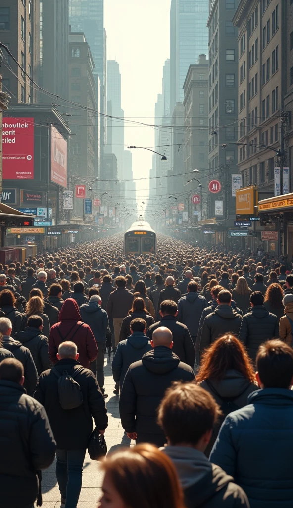 A busy street with a few people