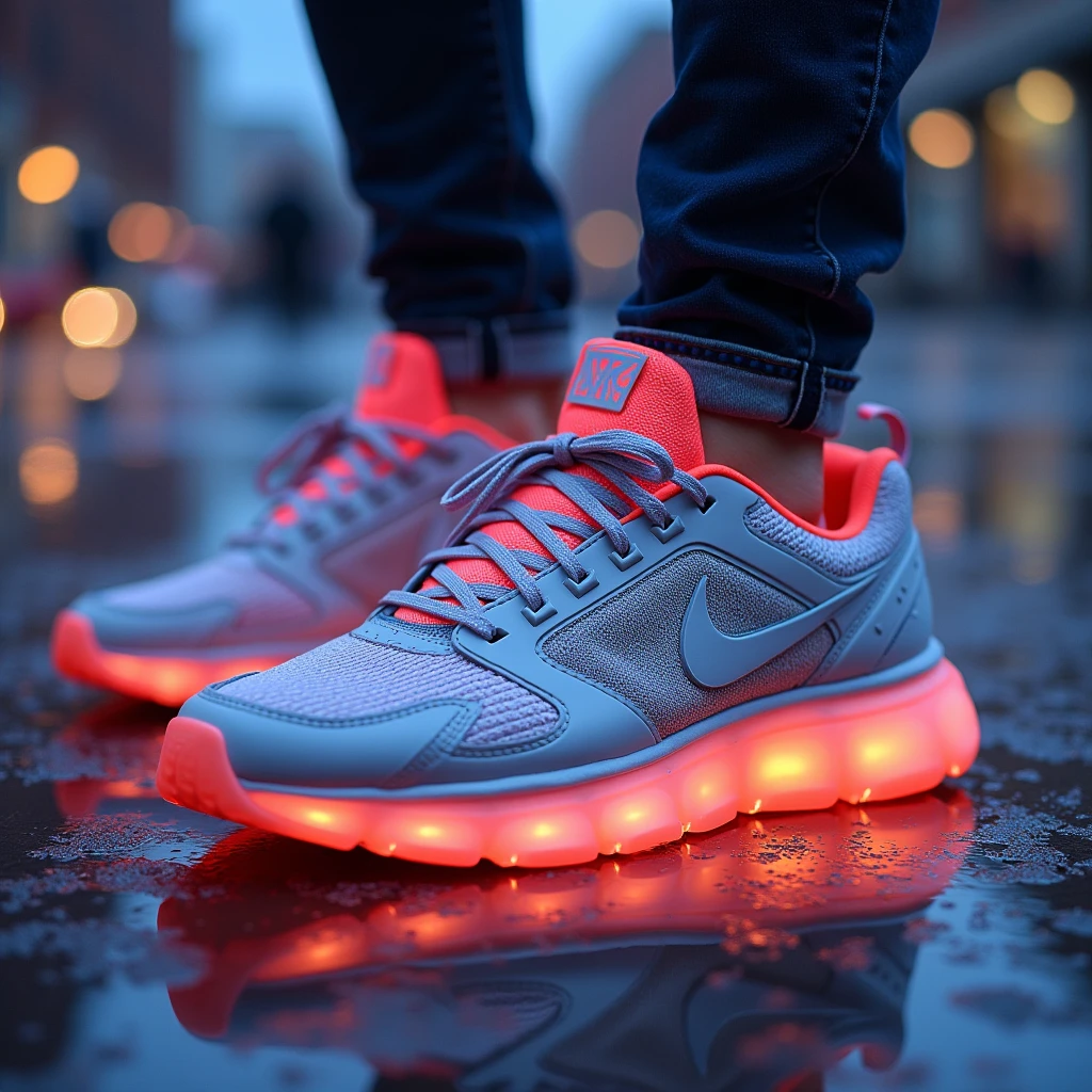 テクスチャmovie写真 コカコーラ風の装飾パーカーを着た猫の長時間露光写真 . Nike sneakers,Blurred motion, Streaks of Light, Surreal, dream-like, Ghosting effect, Very detailed . 35mm Photography, movie, Bokeh, Professional, 4K, Very detailed top down close-up