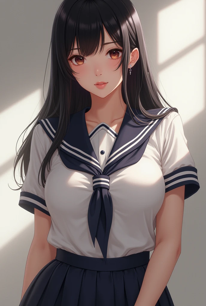 One girl and one boy , Improve , Bitch , {{masterpiece}}, {{Super detailed,Highest quality, High resolution, Natural light}}, {{{Official Art}}}, {{{{Super detailed}}}}, {{High resolution}}, {{unity 8k wallpaper}}, {{Perfect Anatomy}}, {{{Realistic , Super detailed realistic}}},Exquisitely designed clothes, Browsing Caution, {{{1 Female, 18-year-old}}}, {{{Medium chest,}}}, {{{{{{Black Hair, Smooth Hair , Straight hair}}}}}}, {{{School uniform, Sailor suit, Grey Skirt, flare skirt, mini skirt ,3 Line Sailor}}}, {Black knee socks, Arms back , Skin Dentition}, Curvy , Thick legs , , In the classroom , Super detailed background,Face close-up,On all fours ,Evil Eye,lower one&#39;s head,On the stomach,Kneel, {{{Blowjob, deep throat , Oral sex , Penis swallow,Handjob}}},{throw},Browsing Caution, {{{:=>}}},{Liar},{Convenient censorship},saliva,{{Motion Effect , Overhead motion effects , Sound Effects }} , Male pubic hair , testis , {{{{{Beautiful attention to detail, Brown pupil , View your viewers}}}} , sweating ,bedroom