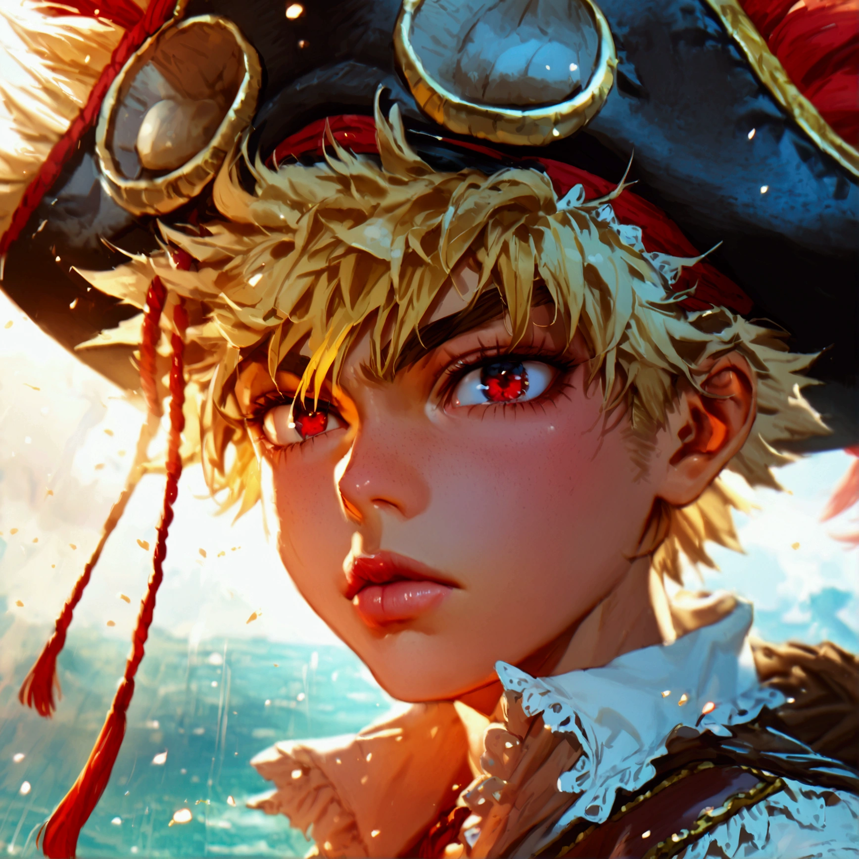 Katsuki Bakugo as a pirate Captain, katsuki Bakugo, Pirate, blonde hair, red eyes
High Resolution, Detail, HD, High Quality, 