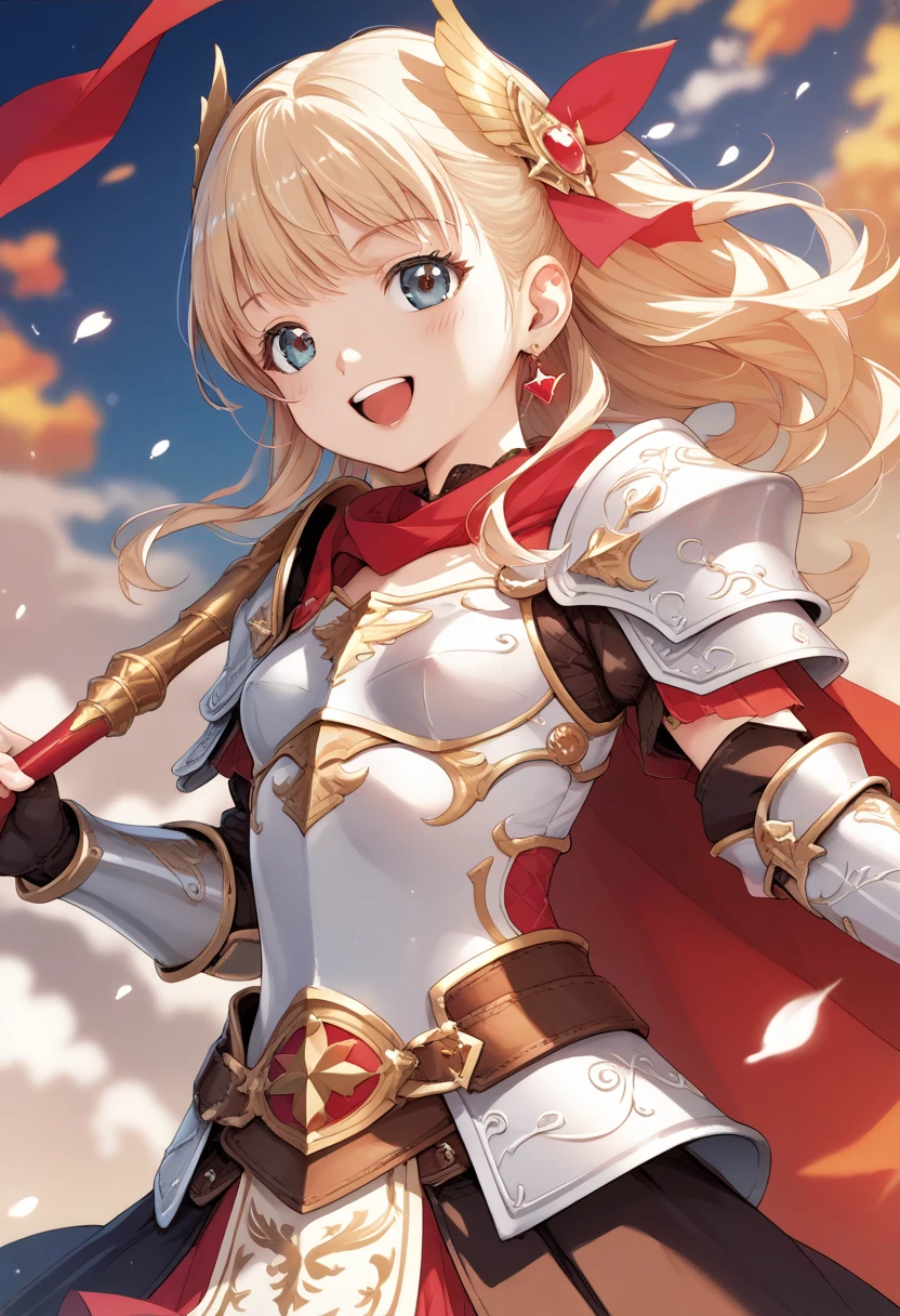 masterpiece, best quality, score_9, score_8_up, source_anime, girl, (petite), smile, open mouth, fantasy, armor,