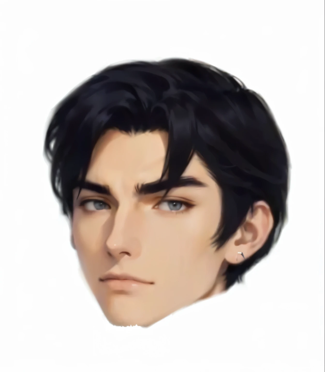 a close up of a person with a black hair and a white shirt, visual novel sprite, halfbody headshot, arian, xqc, portrait of jughead jones, portrait of eren yeager, with serious face expression, hiro, anime handsome man, young adult male, inspired by Adam Dario Keel, 2 d sprite, telegram sticker, sylas