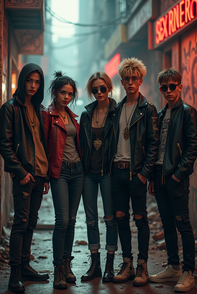 schools,Anime boys,A group of people fighting zombies