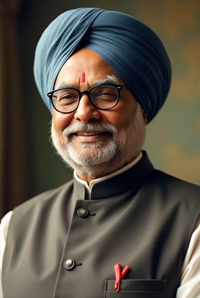 Dr Manmohan Singh president of india with bule Colour pug