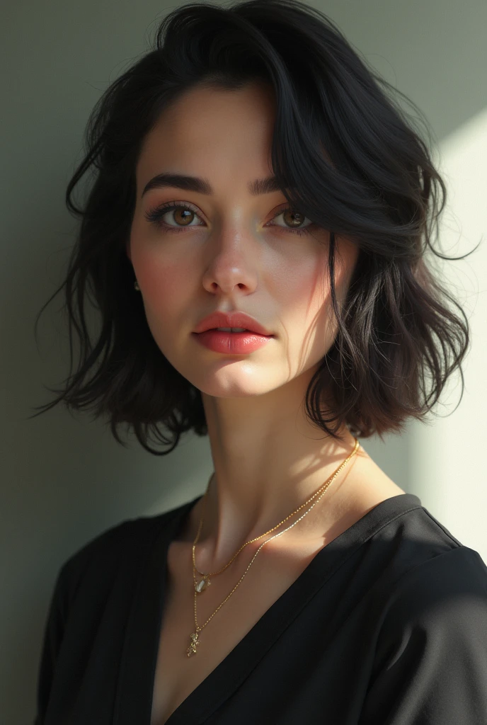 femme réaliste de couleur de peau noir avec les cheveux boucle, des sous vêtement ultra sexy et un regard de attrayant