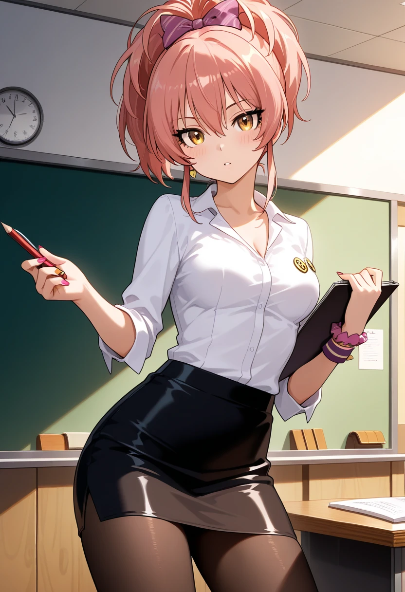 jougasaki mika,teacher,pencil skirt,pantyhose