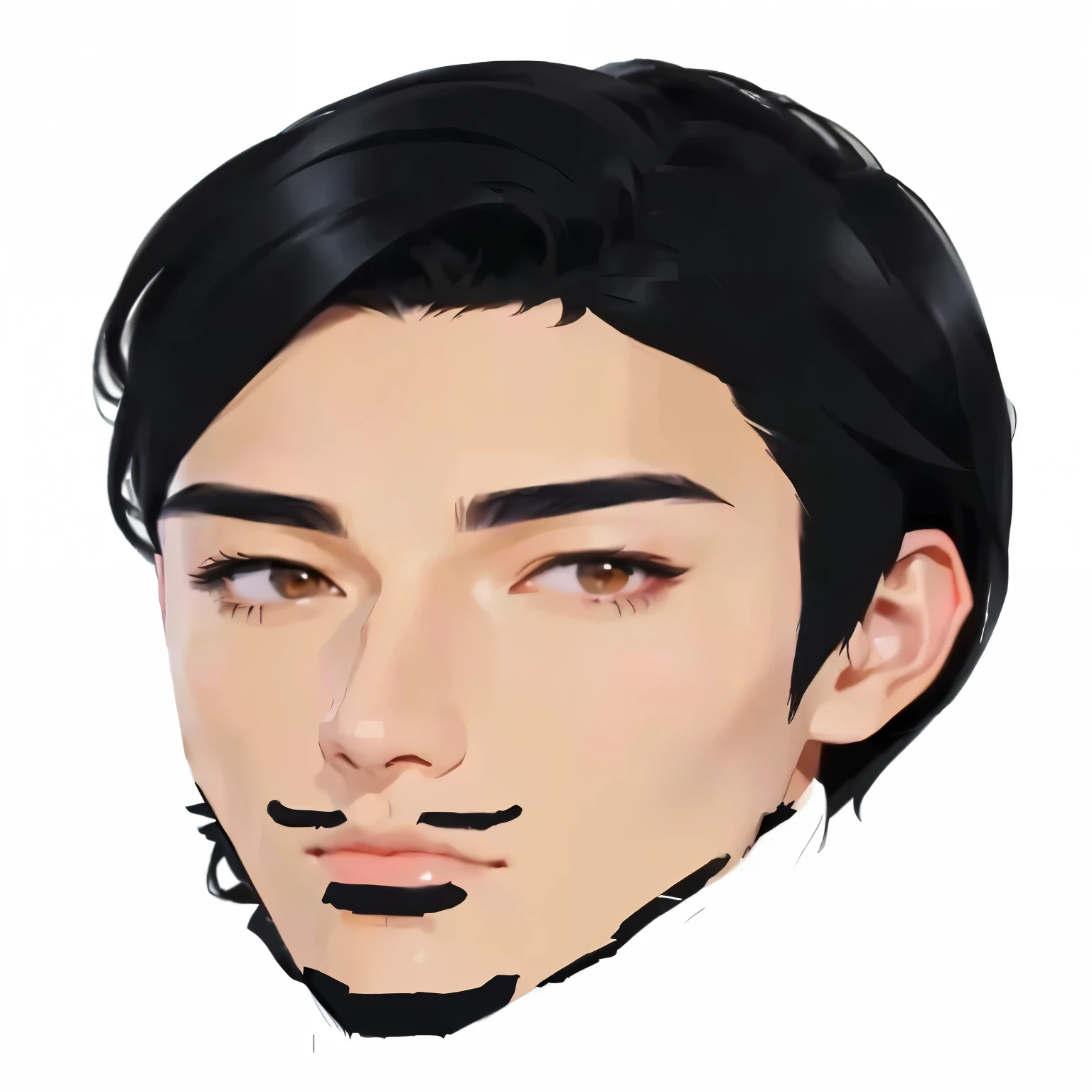 a man with a black hair and a black nose, made with anime painter studio, [ digital art ]!!, painted in anime painter studio, 2d portrait, digital portrait, live2d virtual youtuber model, highly_detailed_face!!!, inspired by Yanjun Cheng, digital 2d drawing, # 1 digital painting of all time