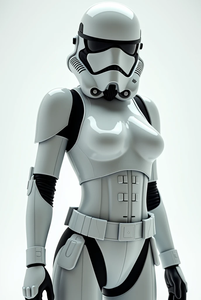 profile、Stormtrooper、Upper Body、Simple Background、solo、Large Breasts