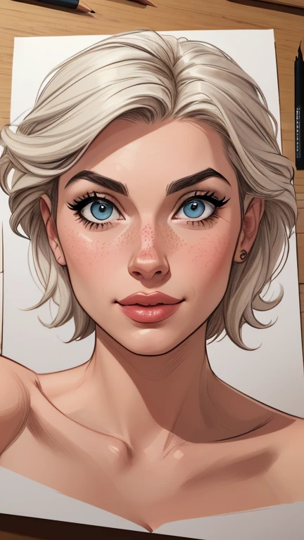 estilo de desenho animado:1.2), draw ART Artline fundo branco mulher Imagem de desenho animado de uma mulher , roupas sensuais , garota super valente destemida , cartoon style illustration, estilo de arte dos desenhos animados, estilo de arte dos desenhos animados, digital illustration style, design de personagens altamente detalhado, arte digital detalhada fofa, City fan art, design de personagem retrato, beautiful digital illustration, retrato de alta qualidade, arte em quadrinhos, retrato do design do personagem, white background Busty without clothes and medium breasts female character cartoon style dressed in Fallout 4 uniform