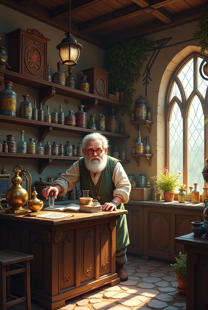 The wise but eccentric uncle who owns a small shop full of strange and magical items.