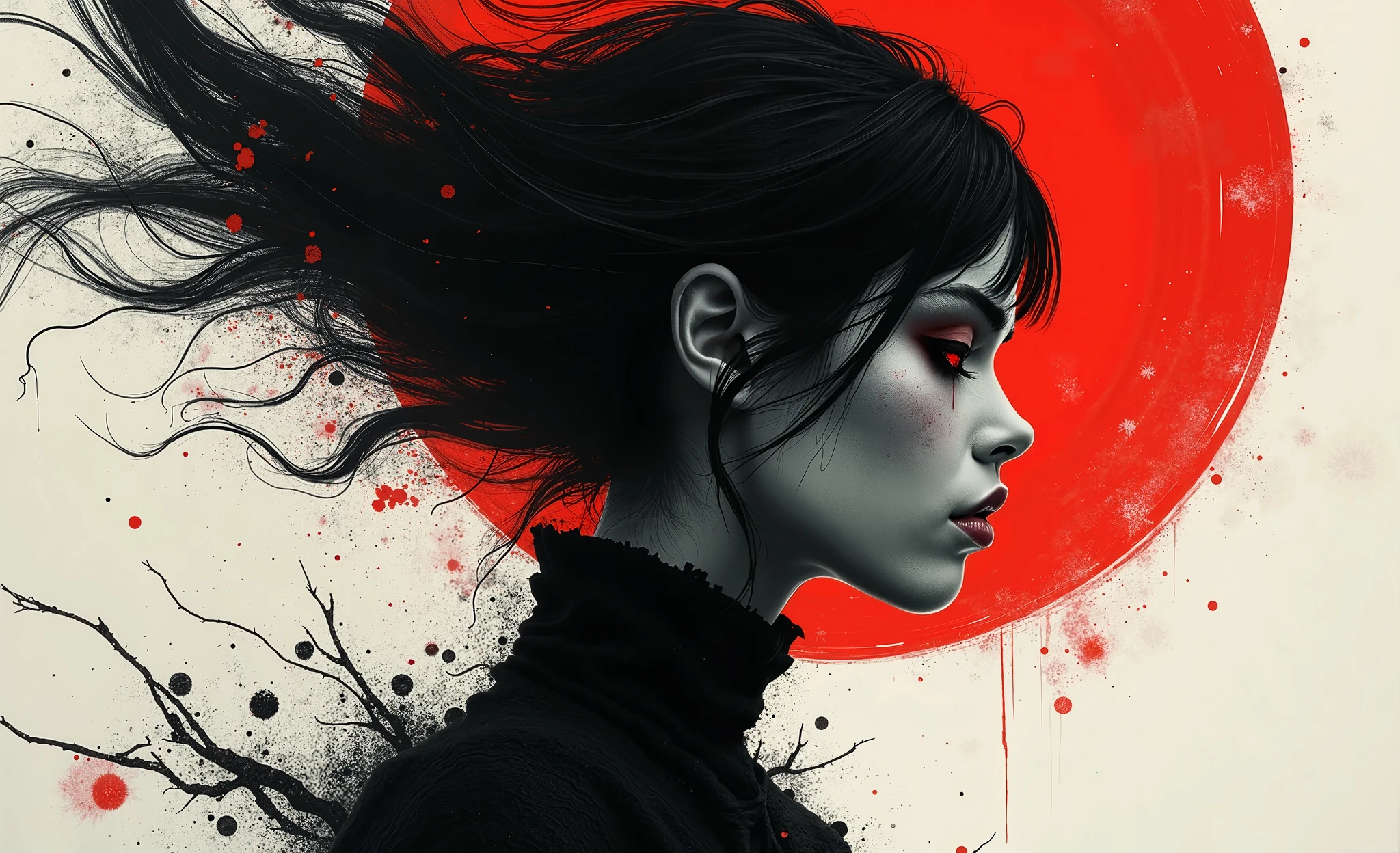 (dark fantasy movie poster:1.1), masterpiece, best quality, 1girl, Bauhaus, shapes, lines, abstract
