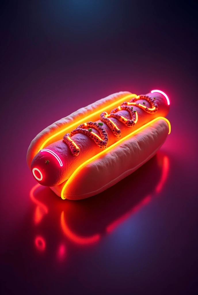 Hot dog in neon