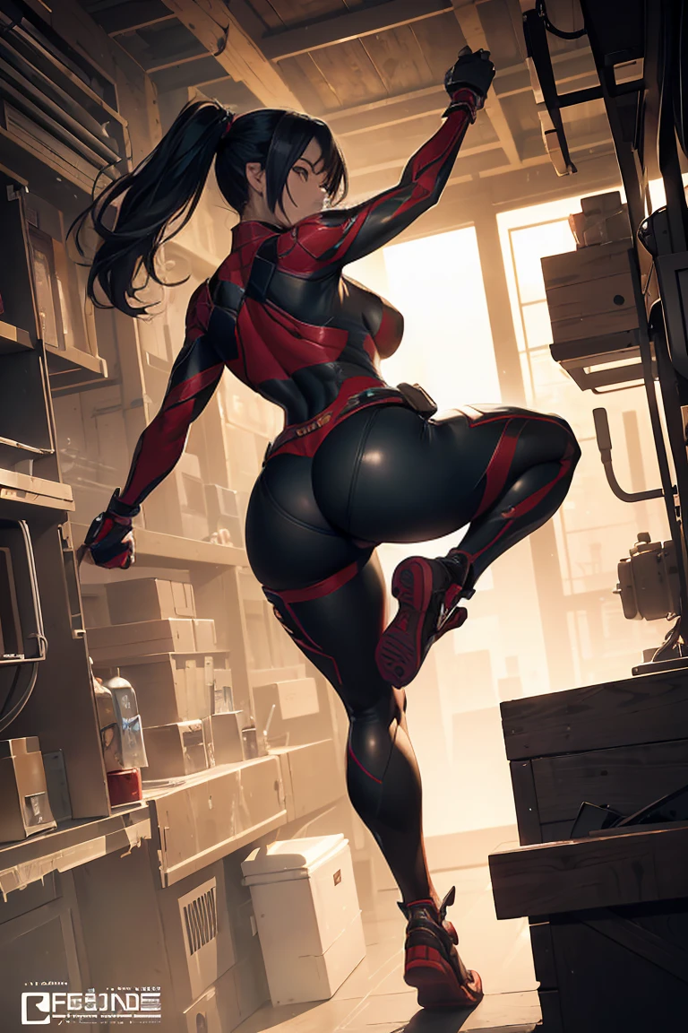 1girl, (((solo)))), bodybuilder, musuclar, hoodie oversized, big ass, strong shoulders, dark wine-colored hair, her hair is mostly at chin height with the addition of elbow-length fringes that frame both sides of her face, her bangs are curled frontally with a hair stylist-like device on the top of her head, brown eyes,masterpiece, best quality, shoes, full body, posing for a photo, beautifully colored-coded, socks, scrunchbutt leggings white background, studio, looking away, hooded, landscape a cave, night weather, strong wind, dust in the air, Izayoi Aki