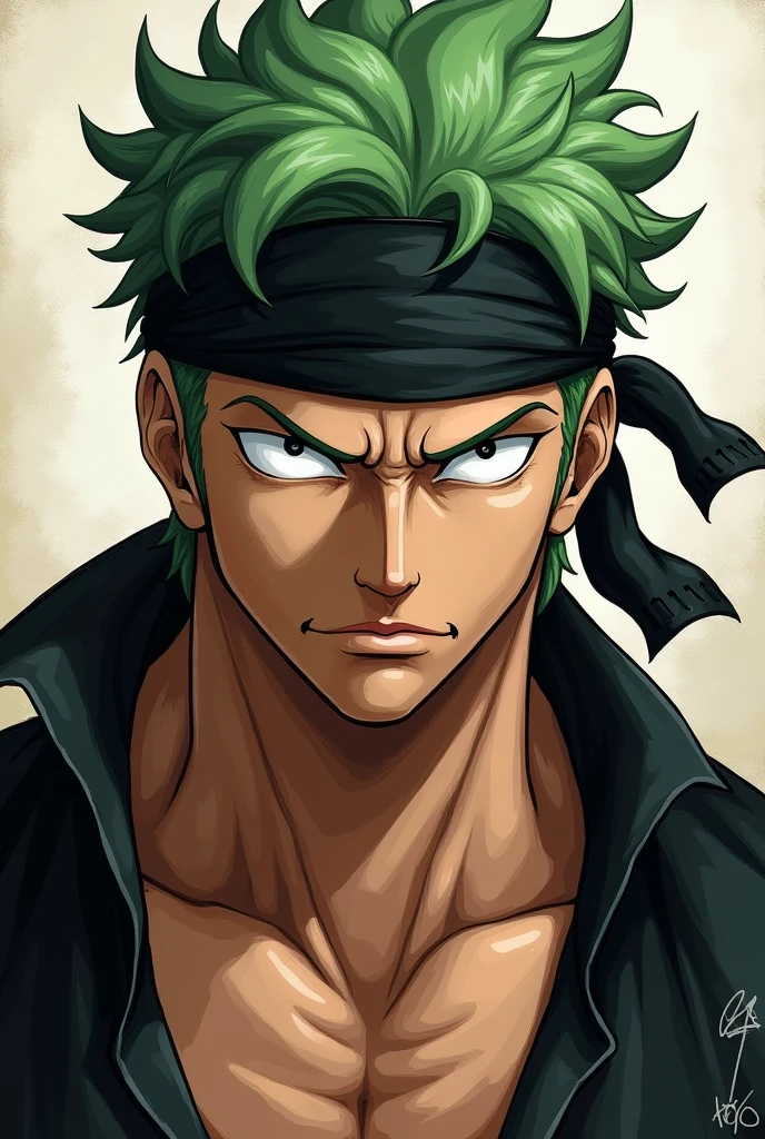 score_9, score_8_up, score_7_up, score_6_up, score_5_up, score_4_up, zoro, intense expression, green hair, scar over left eye, sword in mouth, ready for battle, confident, determined, strength, red background, dark, fierce