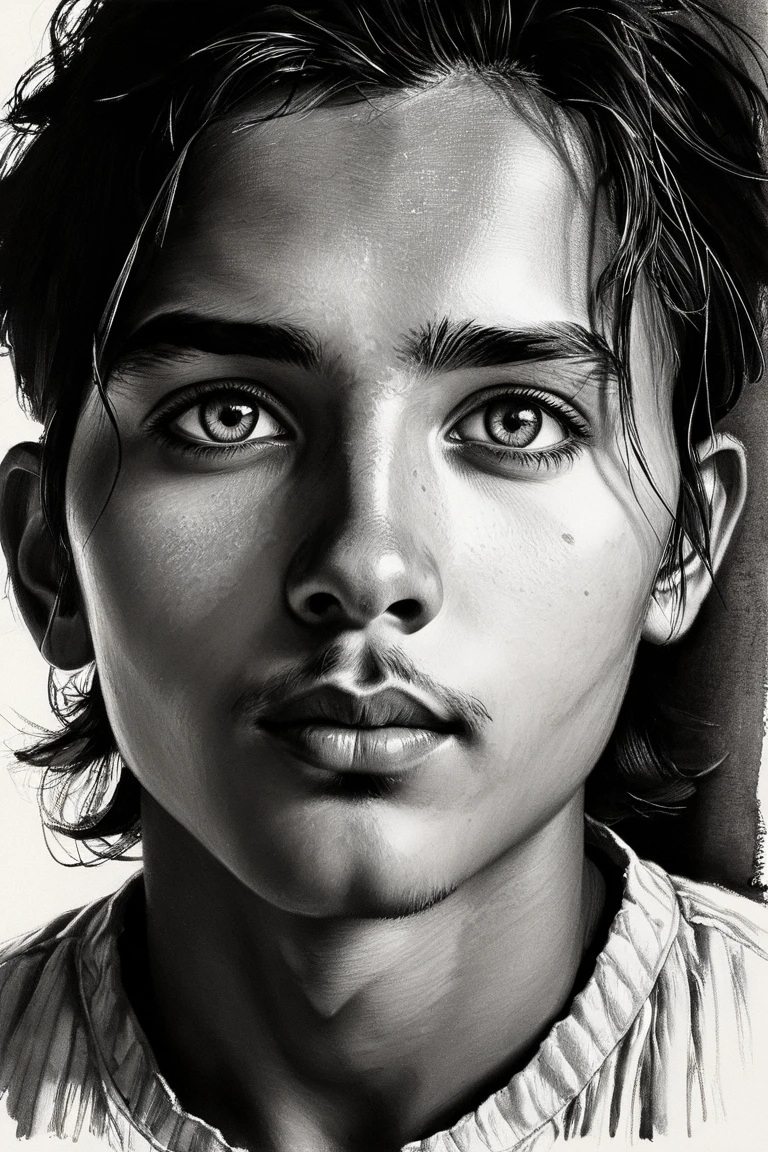 Un joven con boina, detalles face, , realistic, very human, details, detailed and expressive,  perfect eyes, perfect bdy, , lot of details, low clothes. creative use of light and shadow , refined pencil strokes , impressive chiaroscuro effect , surprising contrast , ingenious representation ,artistic expression,Unique style, innovative techniques , vibrant colors , creative interpretation ,emotional atmosphere, suggestive imagery , ethereal beauty, Impressive craftsmanship , immersive storytelling ,impeccable execution,exquisite craftsmanship, exceptional realism , unforgettable impact "