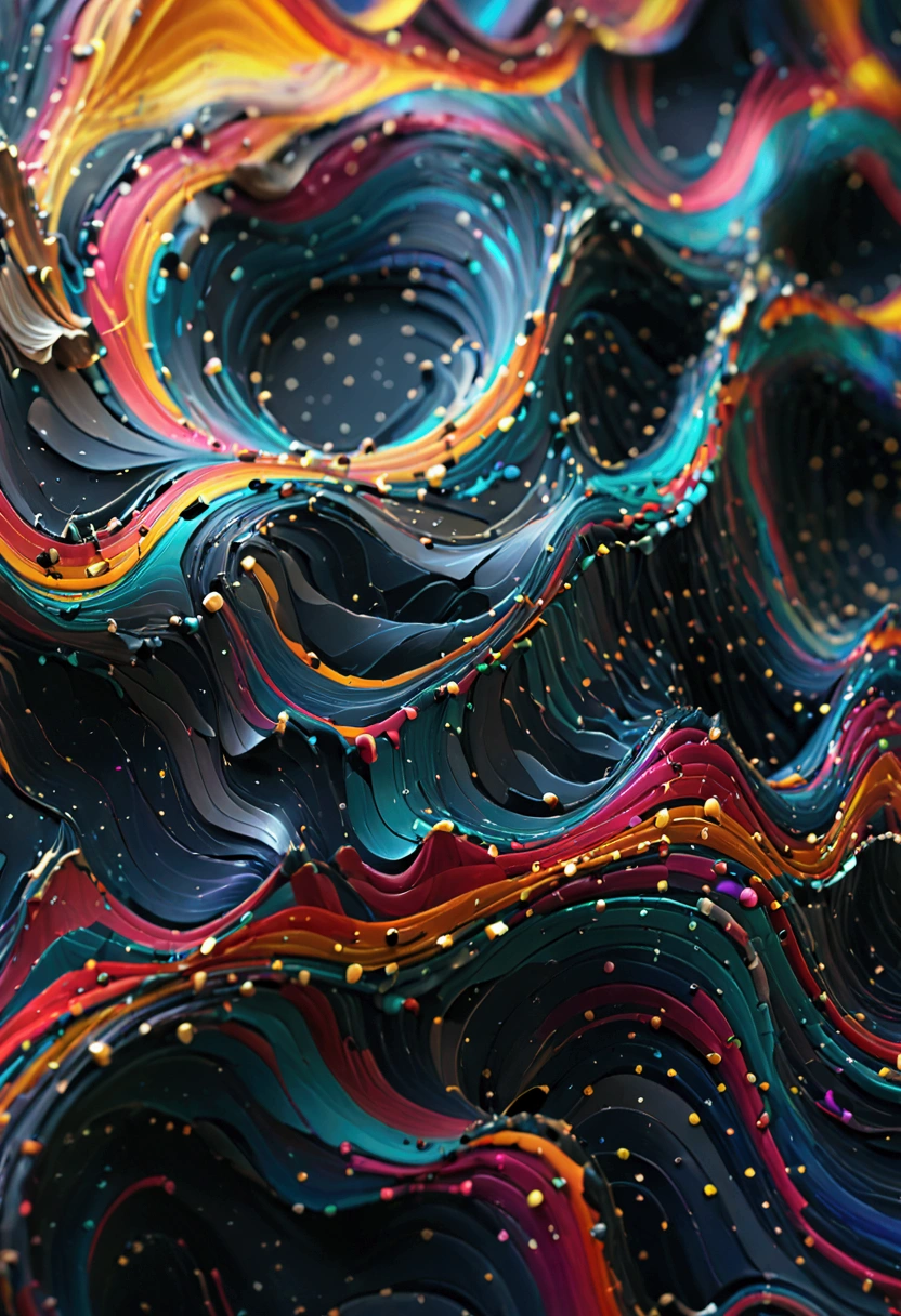 
a close up of a graphic of a sound wave with a lot of different colors, abstract art representing data, sound waves, sound wave, on floor perspective, 4k detailed digital art, digital artwork 4 k, wave frequencies, bass sound waves on circuitry, background artwork, particle waves, 4k highly detailed digital art, flashy modern background, multicolored vector art, abstract tech